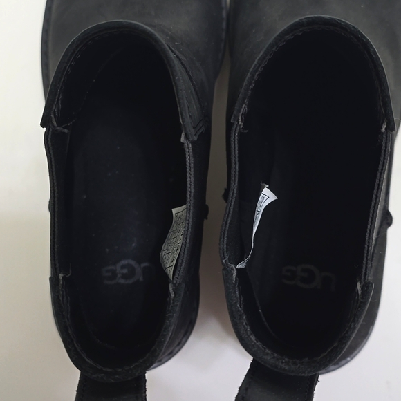 Ugg Loxley Suede Leather Booties, Black, Sz. 6.5 - Picture 10 of 11